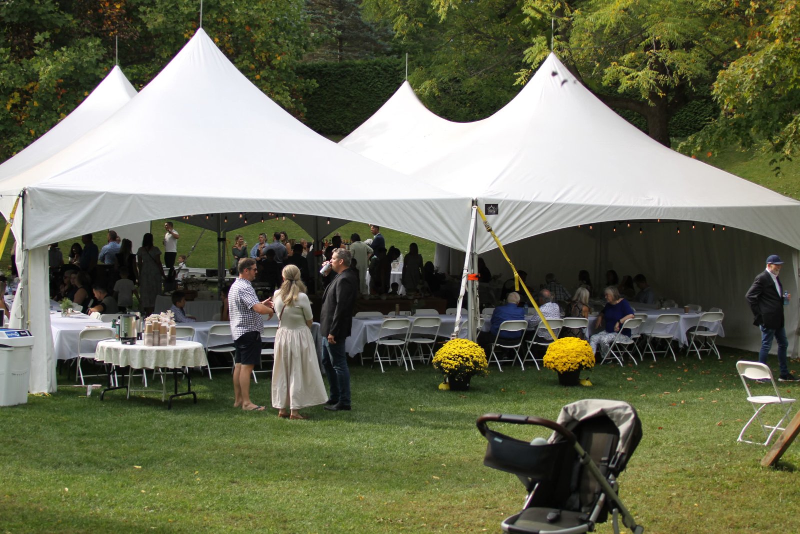 Wedding tent setup